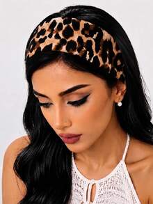 3pcs/1pc Leopard Print Women's Headband, Non-Slip Wide Elastic Soft Yoga Sweat-Absorbing Hairband, Fashionable Daily Wear Hair Accessory - Multicolor - View 6
