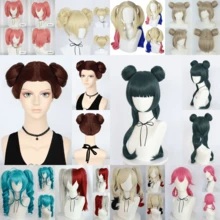 Halloween Cosplay Wigs For Women – Detachable Ponytail & Double Braid Styles, Multi-Color Synthetic Hairpieces For Gothic, Anime & Party Costumes (Pink, Teal, Blonde, Red, Green) - Multicolor - View 4