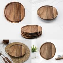 5pcs Acacia Wood Trays - Premium Gift Choice. Oval Design, Suitable For Fruits, Vegetables, Meat And Bread - Essential Accessory For Apartment Kitchen Cooking, Convenient For Outdoor Camping, Christmas, Thanksgiving, Easter, Halloween. Suitable For Daily Kitchen/Camping Use. Display Trays - View 5