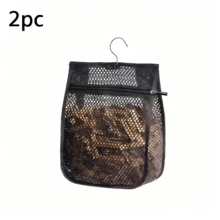 1pc/2pcs Zippered Hanging Mesh Storage Bag, Large Capacity Windproof Jacket & Socks Organizer, Suitable For Clothesline, Closet And Bathroom, Quick Access Multi-Functional Storage Bag For Clothes And Small Items - View 9