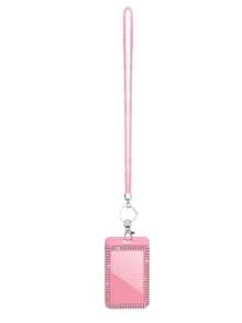 Shiny ID Card Holder With Lanyard, ID Card Storage Box, Anti-Loss Lanyard, Student ID Card Holder, Self-Service Restaurant Card Holder, Sliding Cover, Dual Card Slot, Small Card Slot, Bus Card Holder, Non-Contact, Bank Card Holder, Subway Card Storage, Adjustable Portable ID Card Holder Decorative Keychain, Suitable For Office Workers And Students, Perfect Gift, Back To School Gift, Couple Card Holder, Bank Card Holder, Travel Essential - Multicolor - View 11