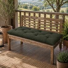 100x45 Cm Soft Fiber-Filled Bench Cushion, Single Seat Cushion (Bottom Part Only) - Dark Green - View 8