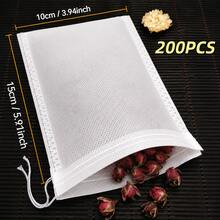 100/200/300pcs Disposable Heat-Sealed Non-Woven Fabric Tea Bags With String, Convenient For Brewing Tea, No Residue - Multicolor - View 15