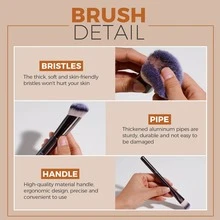 BS-MALL 10PCS Professional Makeup Brushes Cosmetic Tools Puffs Foundation Eyeshadow Makeup Brushes Foundation Set - Brown - View 3
