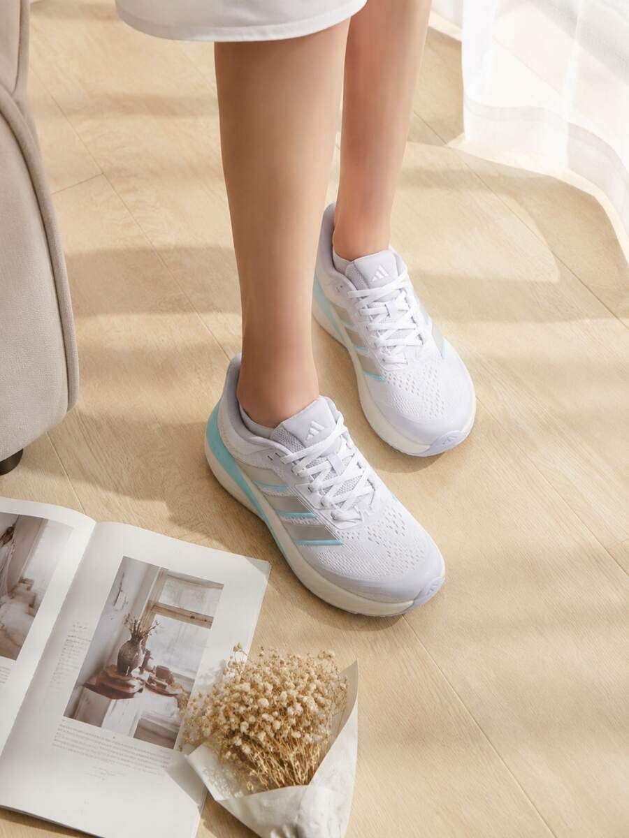 Adidas Women's Running Shoes CUSHIONNOVA Fitness Training Breathable Lightweight Shock-Absorbing Running Shoes LC3750 - White/White Metallic/Purple - View 1