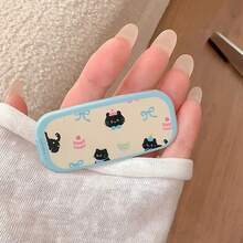 Cute Foldable Cartoon Creative Mirror Phone Stand, Korean-Japanese Style Pattern, Foldable Invisible Desktop Adhesive Mirror Back Sticker, New Binge-Watching Phone Holder, Portable Desktop Support Stand, Horizontal And Vertical Universal Mirror Phone Case Stand For Men, Premium Mirror Finish - Multicolor - View 16