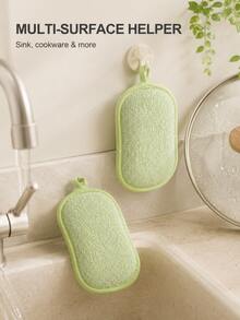 Double-Sided Exfoliating Bath Sponge Pad, Soft Edge Body Scrub Brush, With Hanging Ring, Gentle Bathing Dead Skin Removal Brush Pad, Reusable Bathroom Body Cleaning Accessory, Practical Holiday Gift, Suitable For Men And Women - Multicolor - View 7