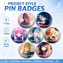 2026 1pc 2D Anime Music Character 75mm Holographic Button Badge, Collectible Pin For Backpack Bag Decor, Back-To-School Gift, Birthday Gift For Anime Fans - Multicolor - View 2