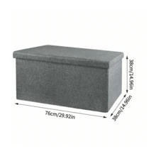 Folding Storage Ottoman Bench, Large Storage Capacity Storage Bench,Linen Fabric Storage Footstool, Multifunctional Foldable Chest Box, Easy Assembly,Padded Seat Stool For Bedroom Living Room Hallway, Space‑Saving Home Storage Organizer - Multicolor - View 19