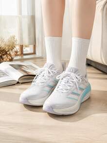 Adidas Women's Running Shoes CUSHIONNOVA Fitness Training Breathable Lightweight Shock-Absorbing Running Shoes LC3750 - White/White Metallic/Purple - View 2