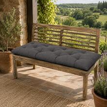 100x45 Cm Soft Fiber-Filled Bench Cushion, Single Seat Cushion (Bottom Part Only), Made In Türkiye. - Dark Grey - View 8