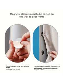Modern Metal Magnetic Hooks, Easy To Install Wall-Mounted Magnetic Clips, Suitable For Curtains, Shower Curtains, Edging, Wall Decals And Door Decals, Ideal Gift For Birthdays, Graduations And Other Occasions - Multi-color - View 5