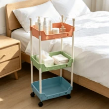 1 pieza Organizador de almacenamiento de aperitivos con estante de pie, carrito móvil de varias capas para juguetes y almacenamiento del hogar (color aleatorio) - Multicolor - Ver 8