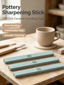 Hand‑Held Ceramic Polishing Grinding Stone, Coarse Abrasive Sanding Stick, Pottery Tool For Grinding Glaze Residue & Trimming Vessel Bottom, Portable Ceramic Finishing Accessory For Potters, Hobbyists And Handmade Ceramic Craft Enthusiasts - Multicolor - View 2