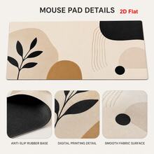 Large Desk Mat / Extended Mouse Pad – Abstract Bohemian Style – Desk Decor – Smooth Surface – Non-Slip & Easy To Clean – Computer Desk Accessory – School Supplies & Gift – 2D Flat Design - Mouse Pad - View 4