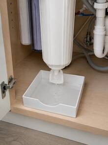 Universal Washing Machine & Air Conditioner Water Pipe Drainage Tray And Water Guide, Storage Box, Front-Loading Washing Machine Water Pipe & Air Conditioner Drainage Overflow Tray, Leak-Proof Collection Box, Home Decor, Bathroom Storage - White - View 11