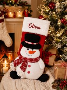 2026 Personalized 3D Christmas Socks, Personalized 3D Snowman Christmas Socks, Embroidered Name Socks, Customized Family Christmas Socks, Christmas Gift - Multicolor - View 7