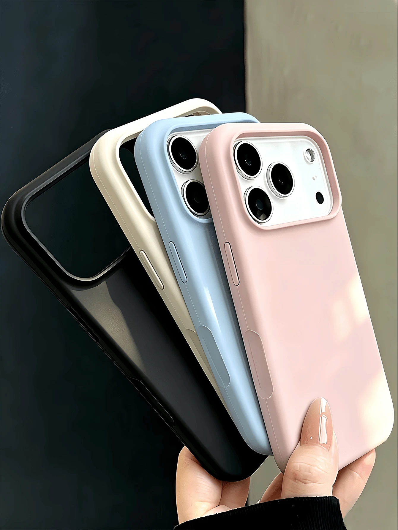 4件組復古霧面軟殼手機保護殼,適用於 Apple 18 17 16 15 14 13 12 11 Pro Max Air - 彩色 - 查看 1