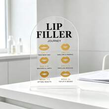 1pc Clear Acrylic Lip Filler Journey Sign, Arch Tabletop Aftercare Display Stand, Aesthetic Post Care Guide Decor For Spa & Beauty Salon - View 5