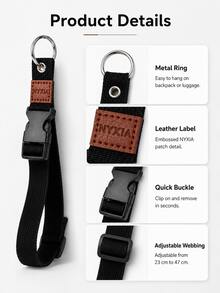 NYXIA 5/4/3/2/1pc Quick-Release Luggage Straps, Travel Backpack External Fixing Straps, Portable Jacket Hanger, Suitable For Suitcases And Carry-On Luggage - Black - View 7