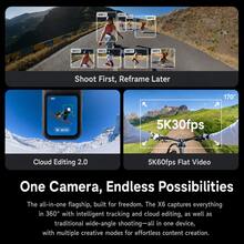 Insta360 X6 8K Panoramic Action Camera, Waterproof HD Anti-Shake, Handheld Pocket Camera, Custom Sensor, Dolby Vision, Large Capacity Battery, Windproof Microphone, Suitable For Travel, Vlog, Filming, Gifts - View 5
