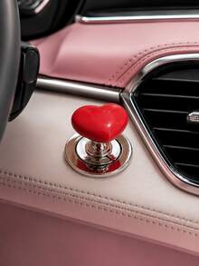 Heart-Shaped Car One-Touch Start Button Decorative Cover, Cute 3D Car Ignition Button Sticker, Interior Modification Personalized Creative Accessory, Women's Car Decor - A - View 8