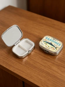 2D Flat Printing Sardine Can Style - Exquisite Small Trinket Box - Small Portable Medicine Organizer, Pocket-Sized And Beautiful/Thoughtful Gift/Easy To Carry | Compartmentalized Storage, Jewelry Storage | Convenient To Carry - Multicolor - View 7