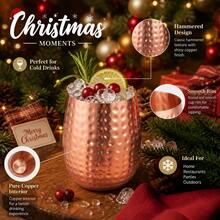 1 PC/2 PCS Copper Patterned Cups, Water Cups, Cups, Copper Water Cups That Blend Classic Craftsmanship, Suitable For Cold Drinks And Daily Drinking, Suitable For Families, Restaurants, Table Decoration, Birthday, Halloween, Christmas Gift Decoration - Bronze - View 6