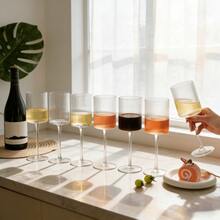 12/6/2/1pc Acrylic Plastic Transparent Striped Cylindrical Stemmed Goblets, Suitable For Friends Gathering, Wedding, Banquet, Holiday, Birthday Party - View 5