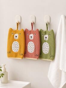 Bear Shaped Bath Sponge, Cute Soft Skin-Friendly Rich Lather Cleaning Stain Removal, Hanging Rope Design, Bathroom Shower Essential, Home Use, Adult Universal, Absorbent Durable - Multicolor - View 1