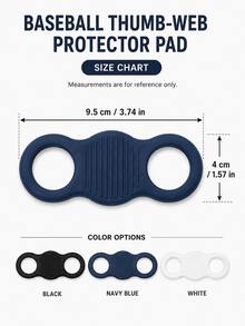 2Pcs/Set Baseball Thumb Web Protector Pad, Soft Silicone Batting Grip Guard For Thumb & Hand Protection, Anti-Slip Baseball Bat Training Accessory For Practice And Games - Multicolor - View 2