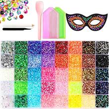 40-Compartment Resin Jelly Rhinestone Set, Multicolor Flat-Back Rhinestones, Clothing Shoes Bags Rhinestone Decoration, Handmade Jewelry Making, Halloween Party Cosplay Accessories, Christmas Gift Decoration DIY Supplies - Multicolor - View 1