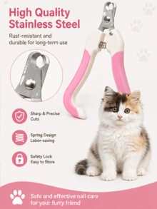 1 Set Pet Grooming Kit, Includes Pet Nail Clipper And File, Flea Comb, Pet Shampoo Brush, Pet Deshedding Brush And Silicone Toothbrush - Multicolor - View 6