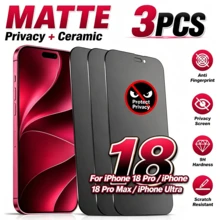 XINHONGYU 3-Pack Matte Privacy Screen Protector, Compatible With IPhone 18 Pro Max, 18 Pro, 17 Pro Max [6.9 Inch] | Made Of TPU Soft Film (Ceramic Film) | Anti-Peeping Function Ensures Screen Content Is Only Visible From The Front - Black - View 1