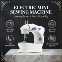 Mesin Jahit Listrik Desktop Multifungsi Portabel 202A, Peralatan Jahit Overlock Benang Ganda, Pemotong Benang Terintegrasi, Alat Jahit Rumah Tangga Ringkas, Cocok Untuk Pemula, Perbaikan Pakaian Dan Proyek Kerajinan DIY - Mauve Purple - View 11
