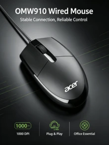 Acer OMW910 Wired Mouse Precise And Sensitive Ergonomic Comfortable Grip Universal For Business Home Desktop Laptop - View 7