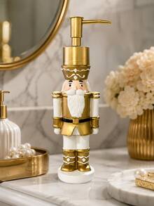1pc Nutcracker Soap Dispenser, Christmas Liquid Hand Soap Bottle With Pump, Refillable Lotion Pump For Bathroom Vanity Kitchen Countertop, Holiday Home Decor Christmas Gift - A - View 5