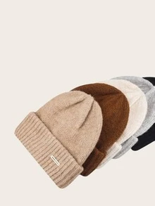 1pc Women's Oversized Knit Beanie Hat, New Autumn/Winter Thick Warm Versatile Ear-Covering Headwrap Cold Weather Cap - Multicolor - View 2