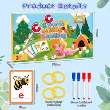 somoving 120pcs/Set Erasable CVC Word Phonics Flashcards Game Cards, Beginner Reading Phonics Word Building Spelling Learning Teaching Aids, Kindergarten Preschool Supplies, Christmas Gift Stocking Fillers - Multicolor - View 7