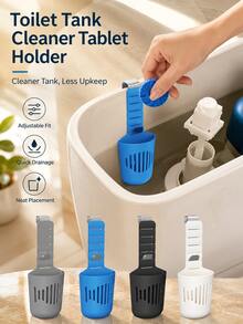 Adjustable Toilet Tank Cleaner Holder, Bathroom Toilet Cleaning Tablet Dispenser, Easy Install Toilet Cleaner Storage Rack, Home Bathroom Accessories, Practical Toilet Tank Cleaning Tool - One Size Fits All - View 2