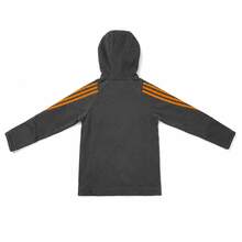 Adidas 3-Stripes Fleece-Paneled Full-Zip Hoodie, Dark Charcoal Grey, Unisex - Grey - View 2