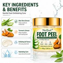 Foot Exfoliating Gel Cream, Cleanses Old Dead Skin, Contains Aloe Vera + Turmeric, Improves Rough Foot Skin, Moisturizing Formula Helps Keep Feet Soft And Smooth, Soothes Dry Skin, Suitable For Daily Foot Care, 80g / 2.82oz - Honey - View 6