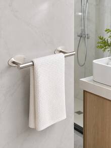 Bathroom Towel Rack, Bathroom Accessories, Self-Adhesive Towel Rack, Wall-Mounted Bathroom Towel Rack, Bathroom Storage, Towel Hook, Bath Towel Rack, Bathroom Shelf, Bathroom Furniture, Toilet, Shower Storage, Towel Rack, Bathroom Decor - View 1