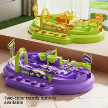 Children's Marble Racing Board Game, 2 Player Educational Track Toy, Suitable For Ages 3-14, Christmas, Halloween And Easter Holiday Birthday Gift - Mauve Purple - View 1