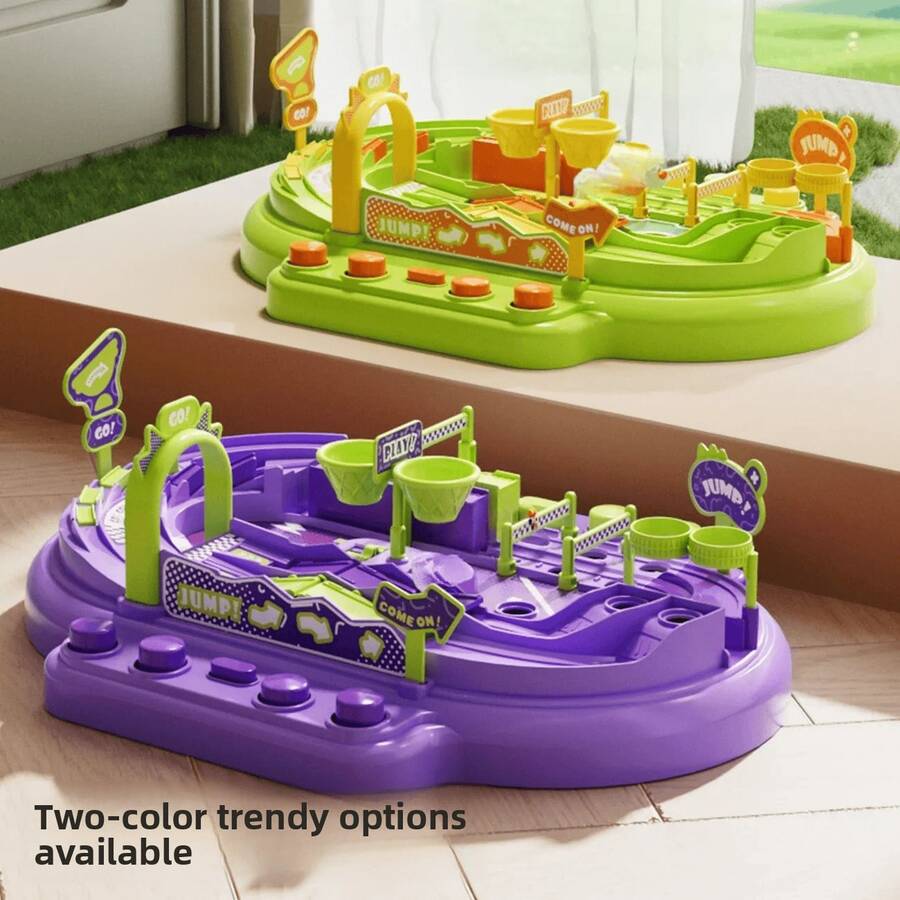 Children's Marble Racing Board Game, 2 Player Educational Track Toy, Suitable For Ages 3-14, Christmas, Halloween And Easter Holiday Birthday Gift - Mauve Purple - View 1