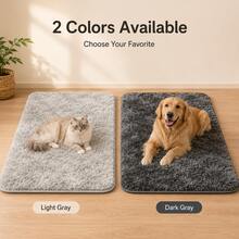 Long Pile Pet Mat, Suitable For Cats And Dogs, Soft Fluffy Long Hair Sleeping Pad, Non-Slip Bottom Back, Comfortable Indoor Resting Mat, Suitable For Puppies, Kittens, Small And Large Pets - Black - View 8