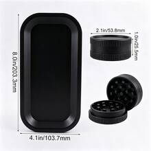 1 Set, New Material Smoking Kit | Grinder + Rolling Tray Matte Portable Smoking Accessories, Smoking Tools Set, Holiday Gift! Valentine's Day Gift! Christmas Gift! - View 3