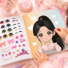 1 buah Buku Stiker Berdandan Lucu untuk Anak Perempuan, Berisi 12 Gaya Stiker Pakaian Kartun Kreatif, Dekorasi Adegan Kartun yang Cantik dan Menggemaskan, Mainan Edukatif untuk Anak Perempuan - mencampur - View 4