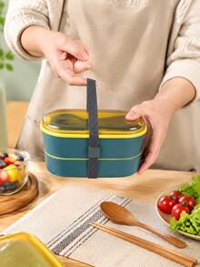 1PC Diet Portion Control Bento Lunch Box, Double Layer Stackable Compartment Divided Meal Prep Container, Large Capacity Portable Food Storage For Office Commute, Fruit Fresh Keeping Lunchbox, Work Meal Box, Birthday Housewarming Gift,Back To School - Multicolor - View 5