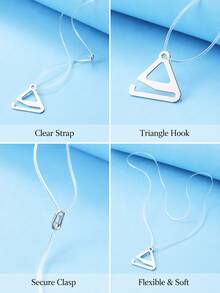 Women's Invisible Transparent Bra Straps With Triangle Hook And Eye, Adjustable Clear Shoulder Straps, Comfortable Replacement Bra Accessory - Clear - View 6